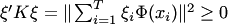 $\xi'K\xi=\|\sum_{i=1}^T\xi_i\Phi(x_i)\|^2\ge 0$