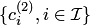 $\{c^{\left(2\right)}_i,i\in {\cal I}\}$